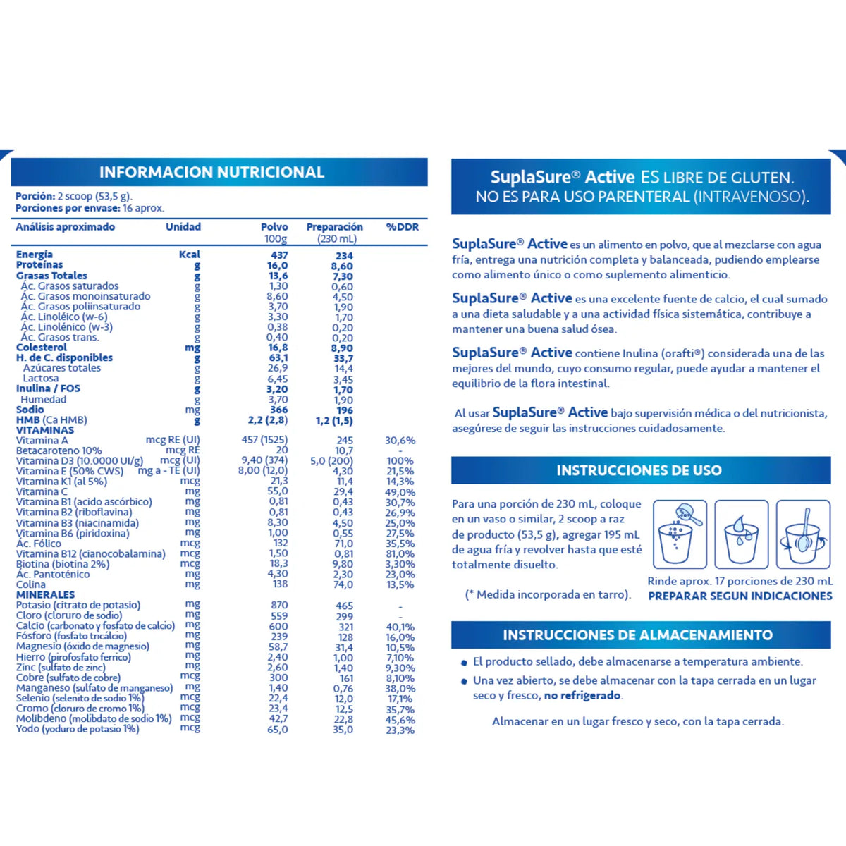 SUPLASURE vainilla etiqueta 1