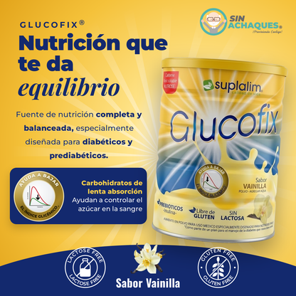 🥇 Glucofix® – Nutrición completa para el control de tu glucosa | Sabor Vainilla